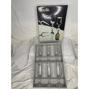 Bohemia Crystal Claudia Champagne Flutes Set of 6 180ml Fine Lead Crystal